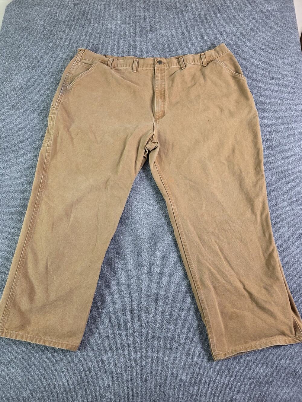 Carhartt Mens 50x30 Brown Canvas Work Heavyweight Tan Beige